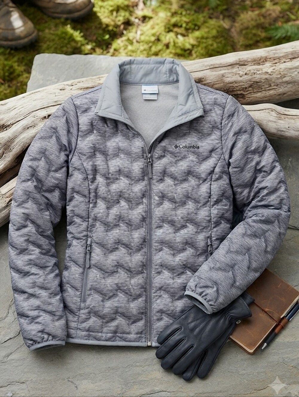 Columbia Gray Quilted Lightweight Coat Jacket
